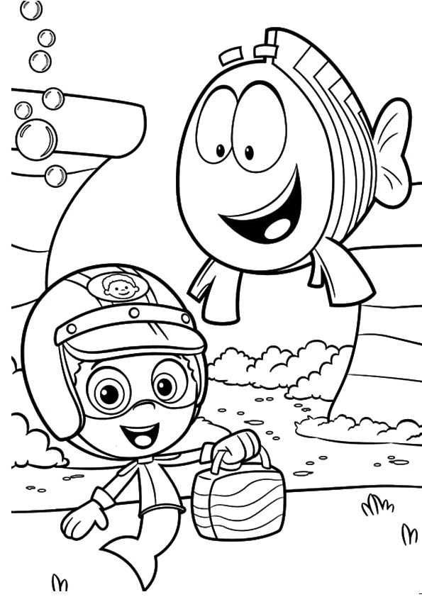 Plansa de colorat cu Bubble Guppies 11 8